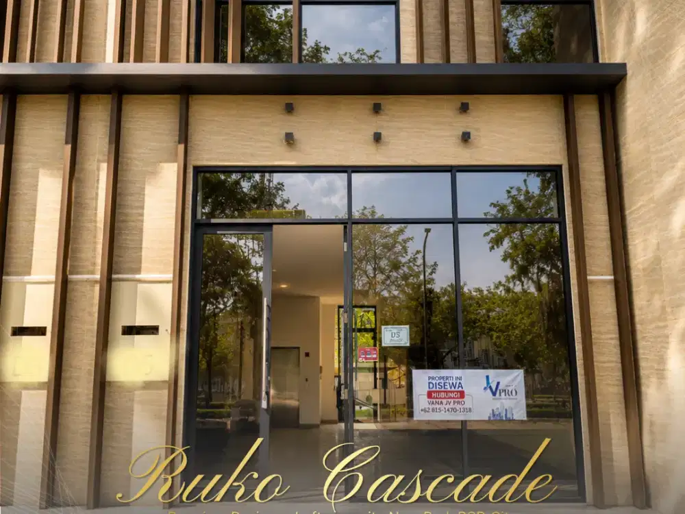 TURUN HARGA Disewakan 4 Lantai+Lift di Ruko Cascade Studio Loft Lokasi strategis di BSD City