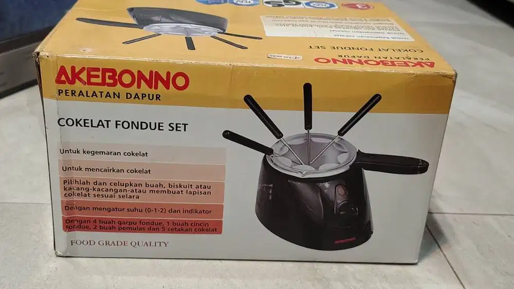 AKEBONNO Chocolate Fondue Set | Lengkap | Cocok untuk Kado & Dessert