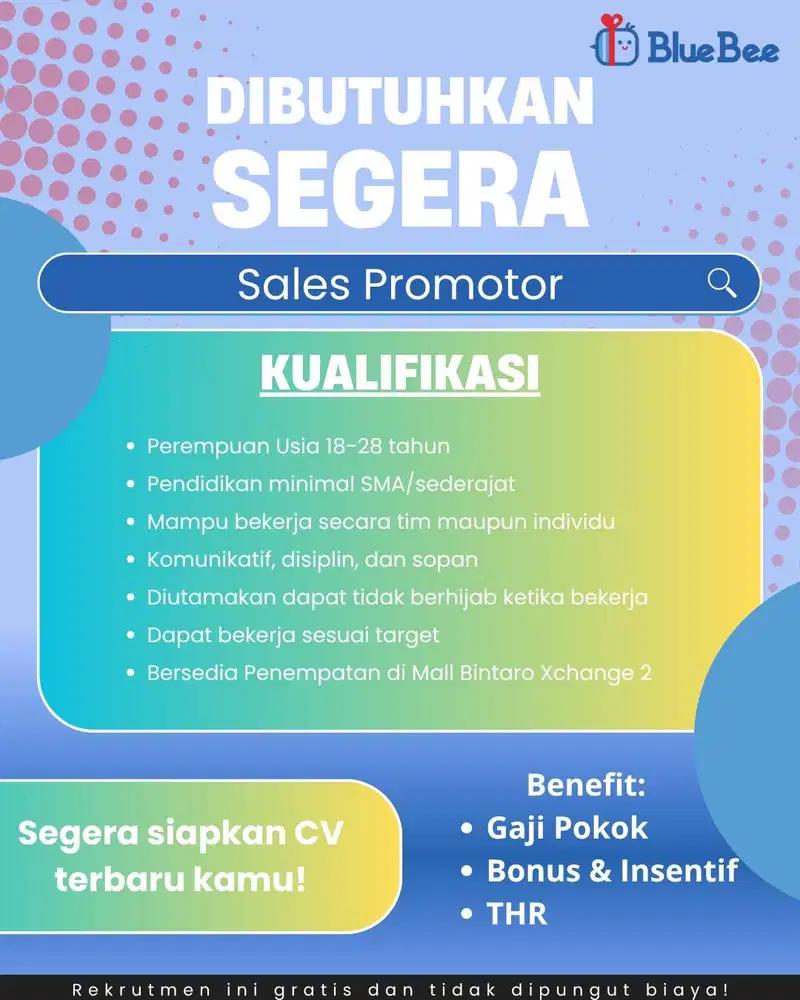 Sales Promotor BlueBee Bintaro jaya Xchange mall
