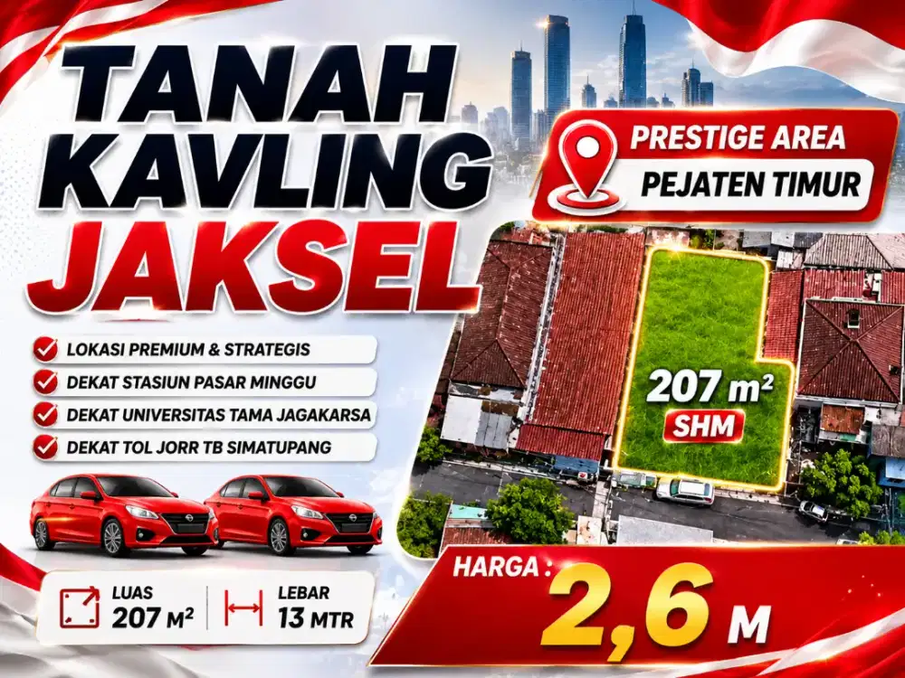 TANAH KAVLING COCOK BANGUN KOST KOSAN PEJATEN TIMUR PASAR MINGGU