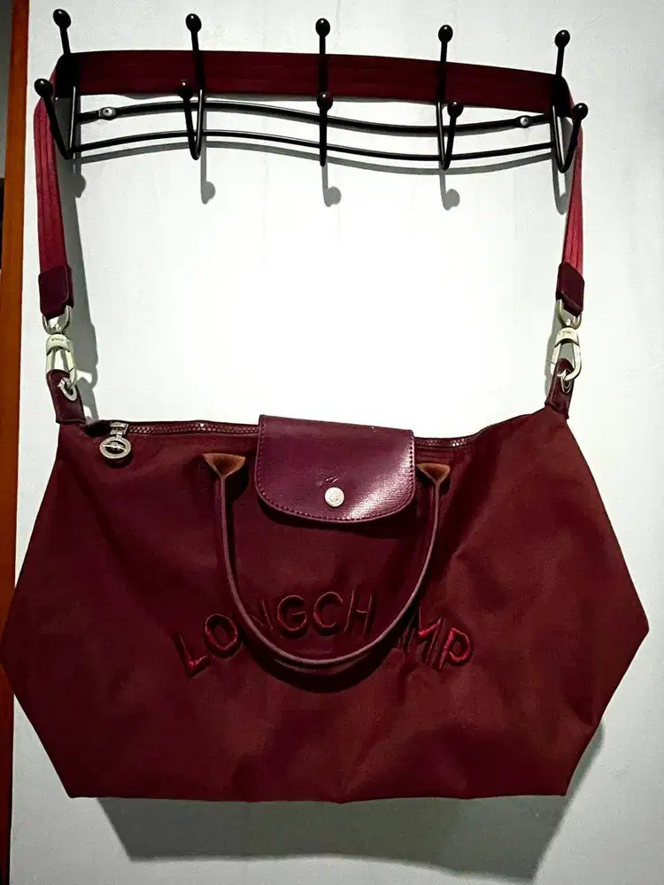 Tas Longchamp Tote Bag / Sling Bag / Shoulder Bag Maroon