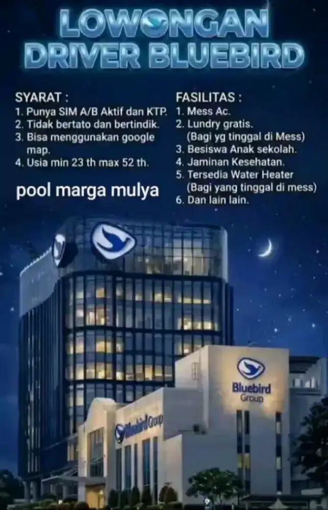 Lowongan pengemudi,supir,sopir,driver