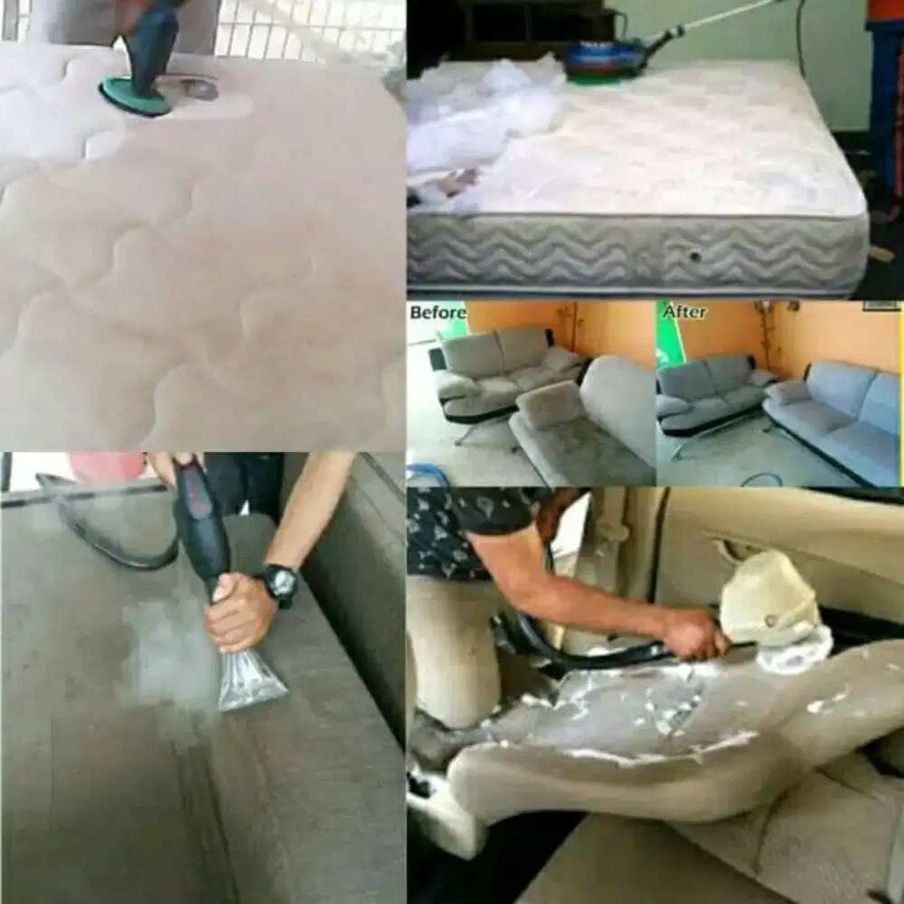 Cuci Sofa, Cuci Springbed/Kasur, Cuci Plafon Mobil, Cuci Jok Mobil.