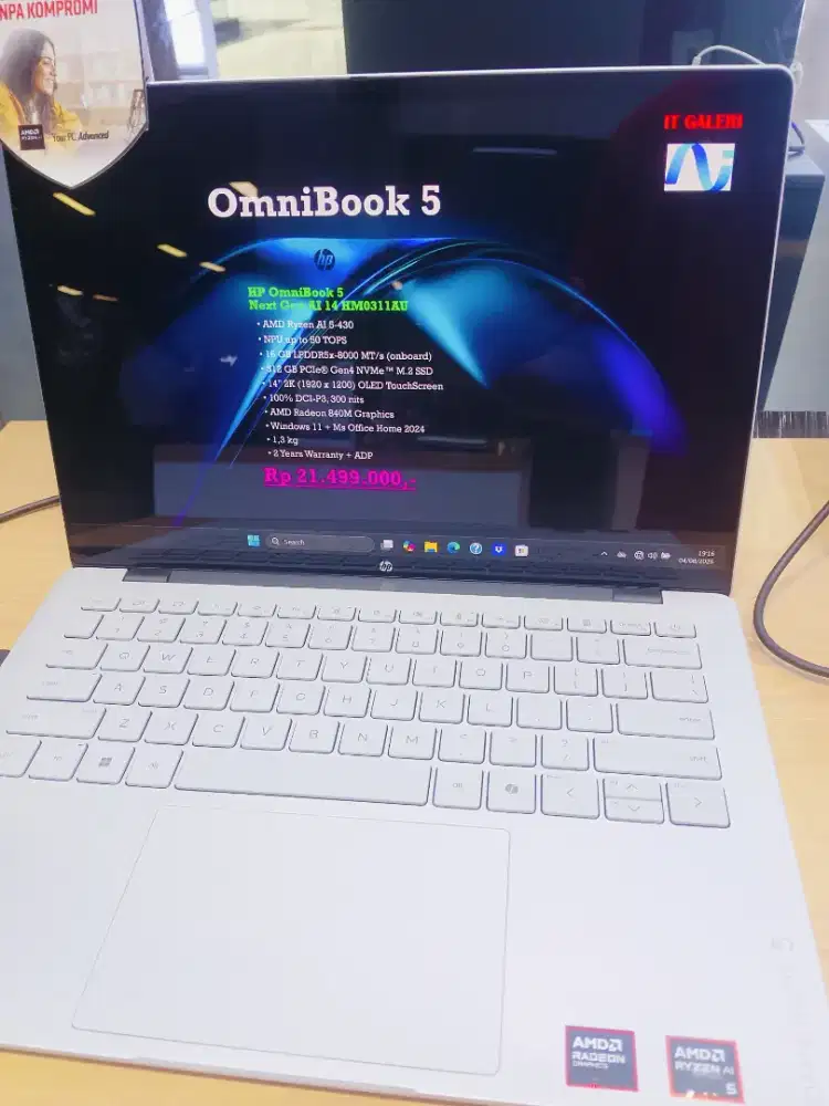 Laptop HP OmniBook 5  Next Gen AI 14 HM0311AU