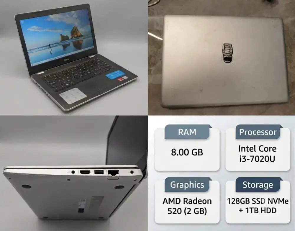 Laptop Dell Inspiron 3481, SSD NVMe 1 Tera, Ngebut Siap Pakai