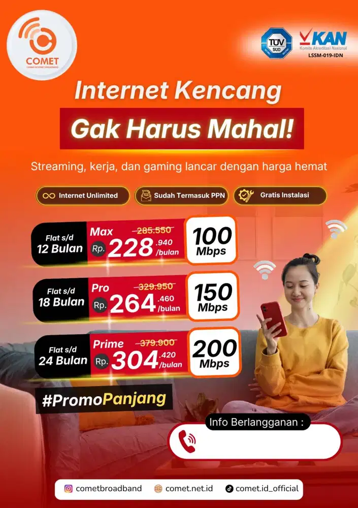WiFi Cepat & Murah Area Pasar Minggu – COMET 100–200 Mbps