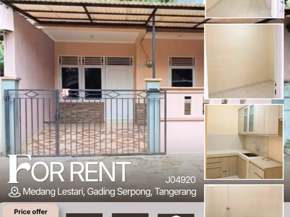 Disewakan rumah siap huni di Medang Lestari