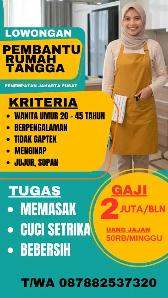 Butuh ART 1 bulan dirumah