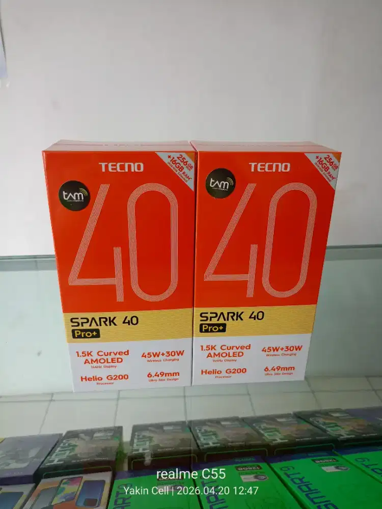 Tecno Spark 40 Pro Plus 8/256 GB Layar Curved HelioG200 Garansi Resmi