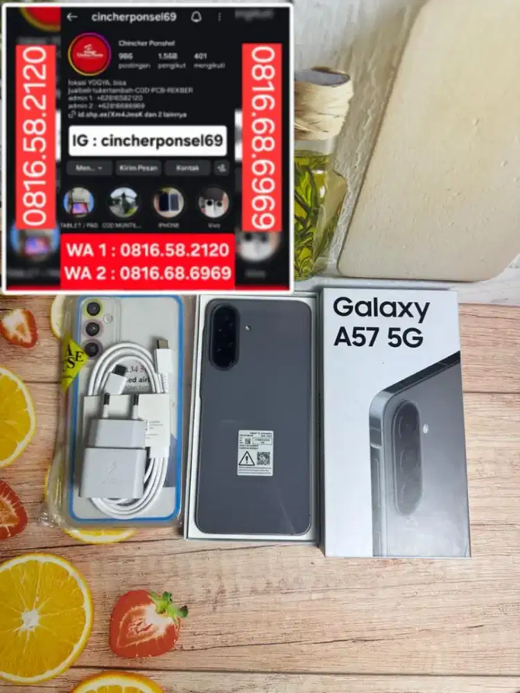 Jual hp SAMSUNG A57 5g grns juni 2026 free adaptor n case