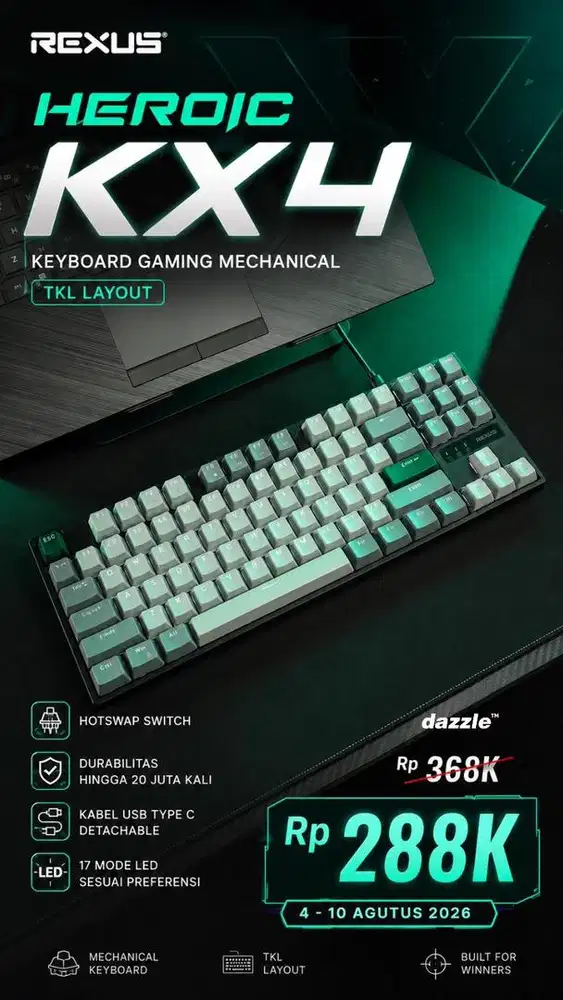 Keyboard mechanical rexus KX4 V2