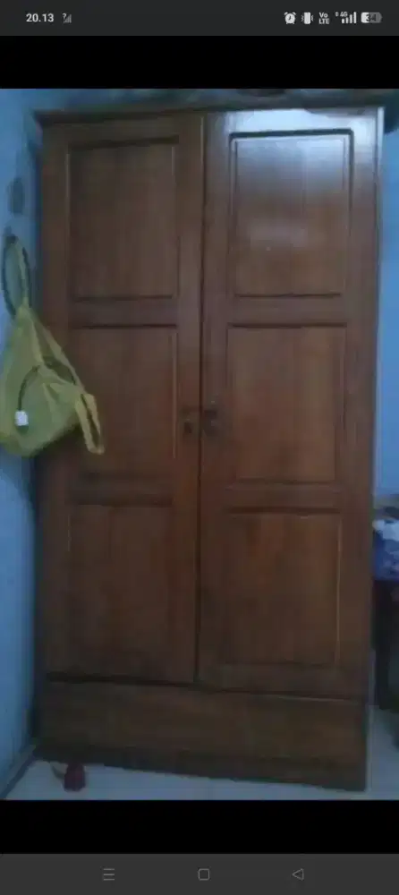 Meja rias dan lemari 2 pintu kayu jati