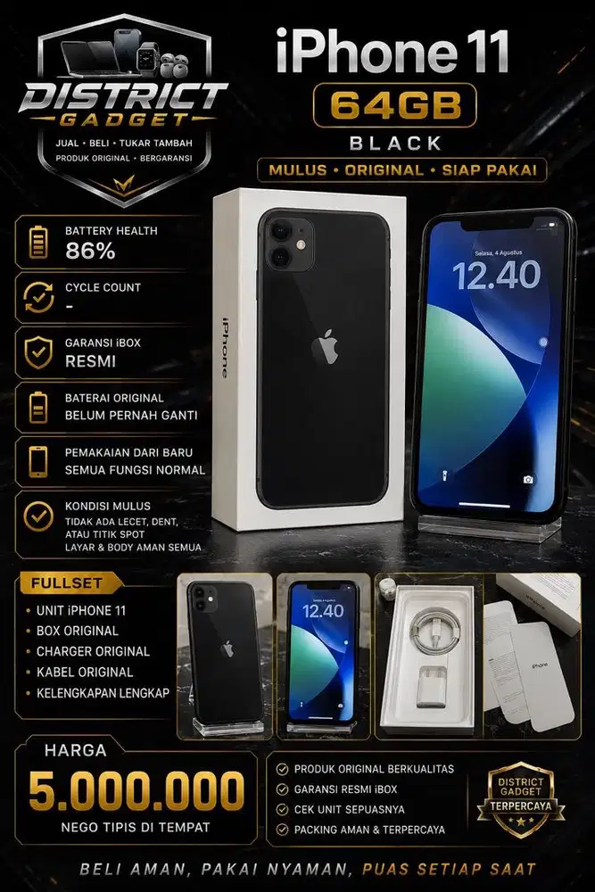 iPhone 11 64gb iBox Fullset