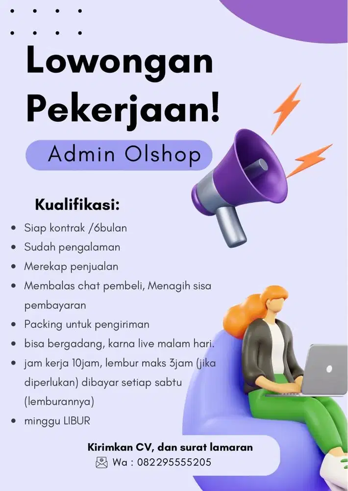 Loker admin online shop