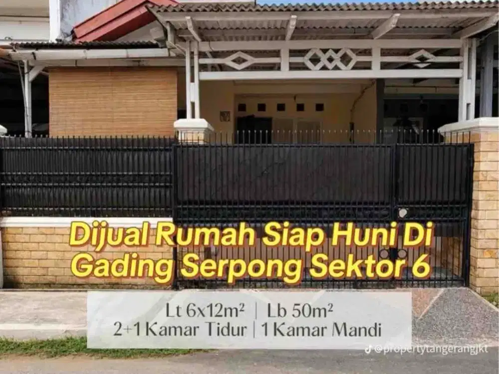 DIJUAL RUMAH DI SEKTOR 6 ( belakang cluster michellia ) GADING SERPONG