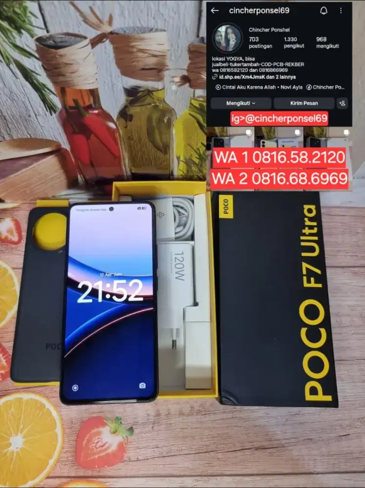 Jual hp Poco F7 ultra 5g ram 12gb garansi sampai mei 2027