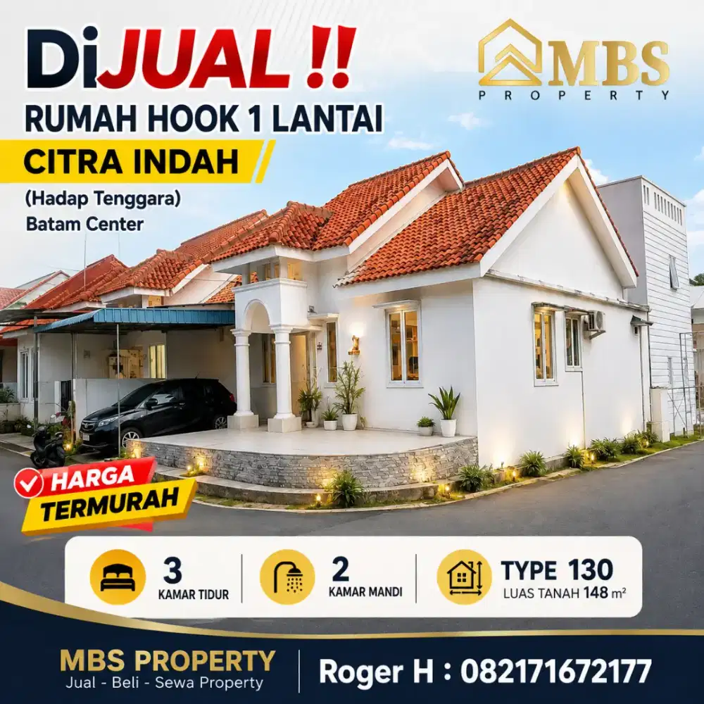 DiJUAL
Rumah Hook 1Lantai di CITRA INDAH