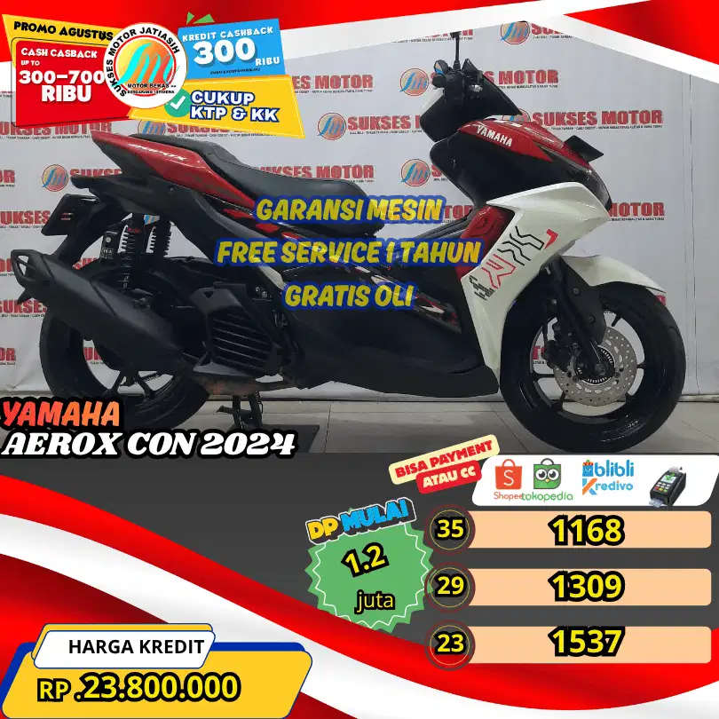 YAMAHA AEROX CONNECTED 2024 BISA PAYMENT SPYLATER KREDIVO(SUKSESMOTOR)
