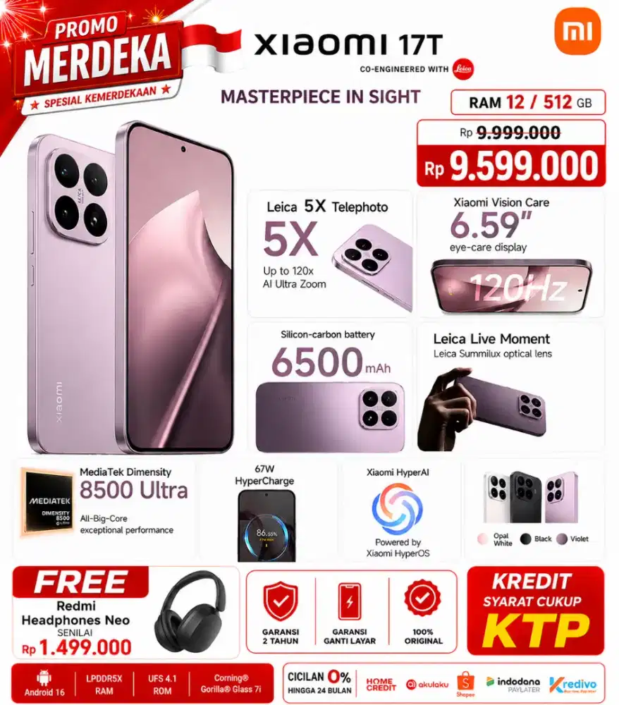 Xiaomi 17T 12/512 free Redmi NEO