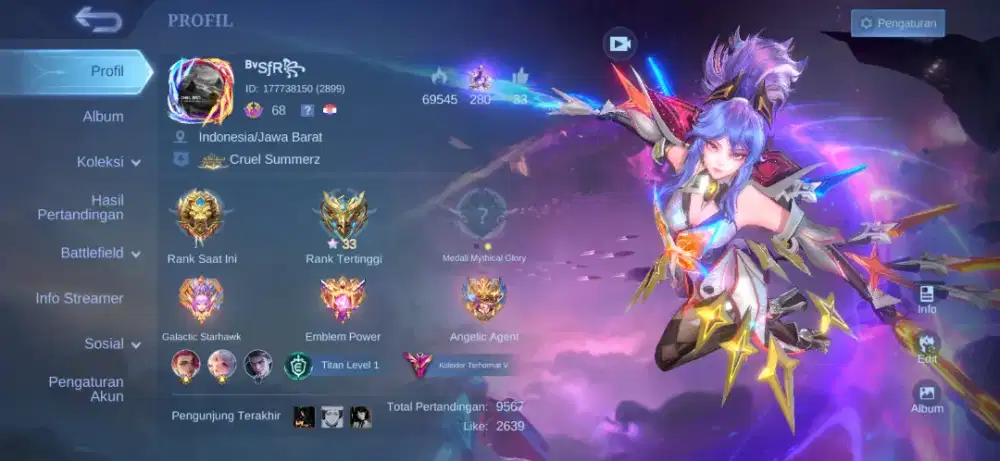 Akun Mobile Legend, Fanny Legends, lesley aspirant, Lesley Legends