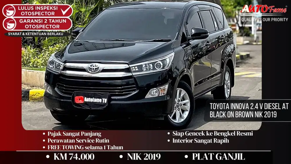 Toyota Innova 2.4 V Diesel AT Black On Brown NIK 2019