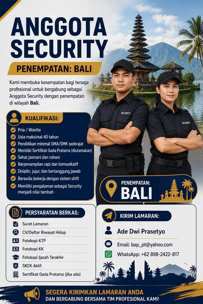 Lowongan kerja anggota security