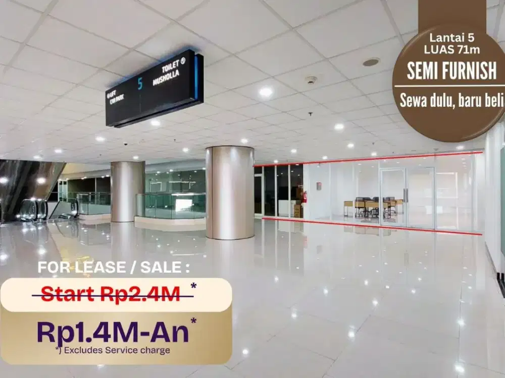 SISA 1. OFFICE DIJUAL SIAP HUNI [71m) Sewa dulu baru beli PRAXIS Genteng