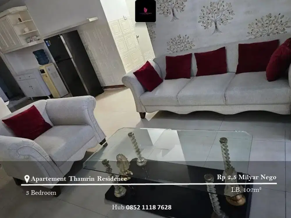 Dijual Apartement Thamrin Residence Low Floor 3BR FF