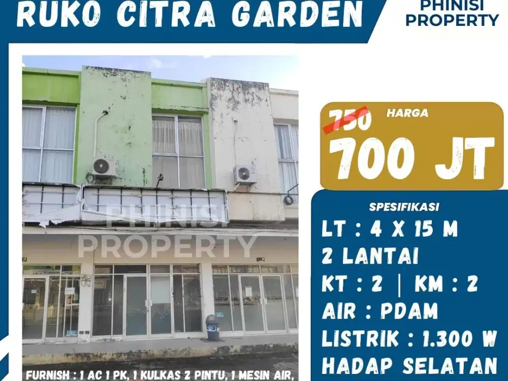 Ruko Dijual di Citra Garden – Lokasi Strategis Cocok untuk Usaha & Investasi