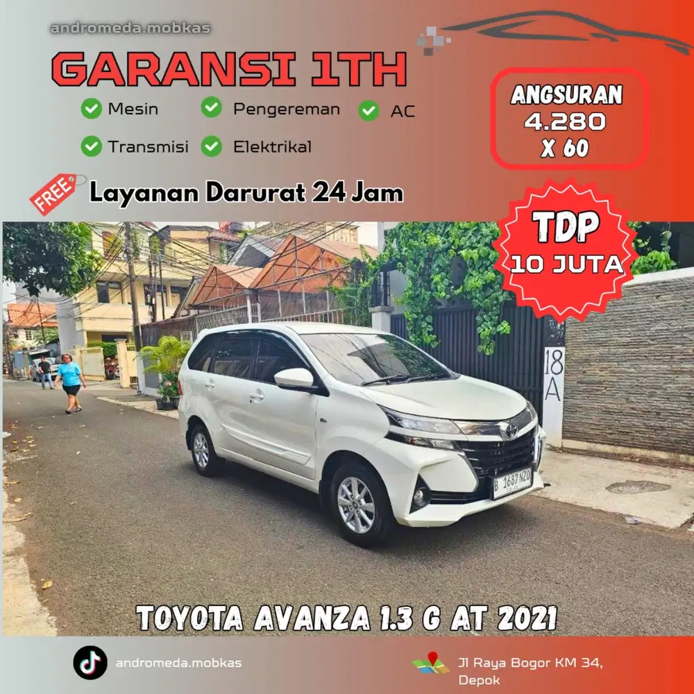 TOYOTA AVANZA 1.3 G AT 2021 KONDISI ISTIMEWA