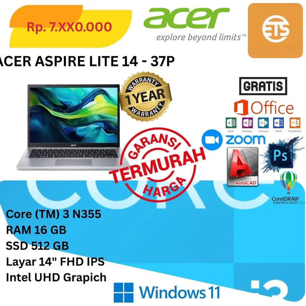 New Acer Aspire Lite 14 AL14 -37P