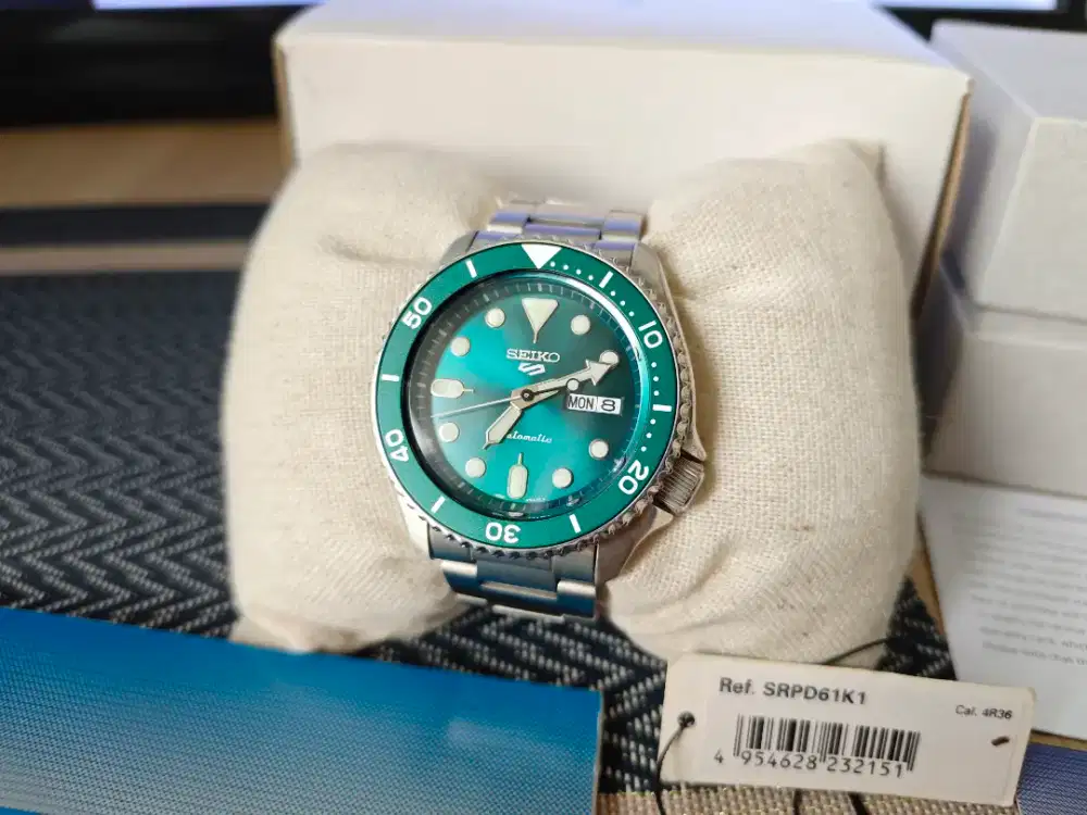 Seiko 5 SRPD61K1 Green Fullset Resmi