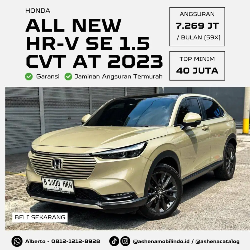 [DP 40JT] All New HRV SE 1.5 CVT AT 2023 Sand Khaki Panoramic Sunroof