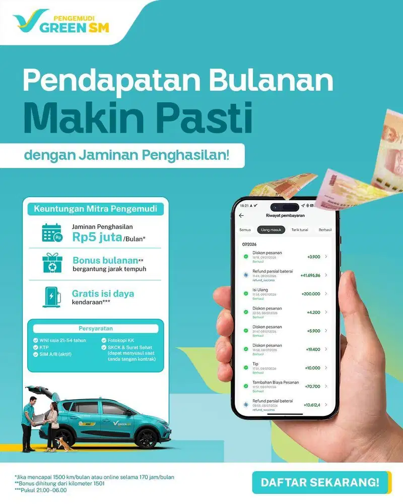 Lowongan Driver Taxi Green SM