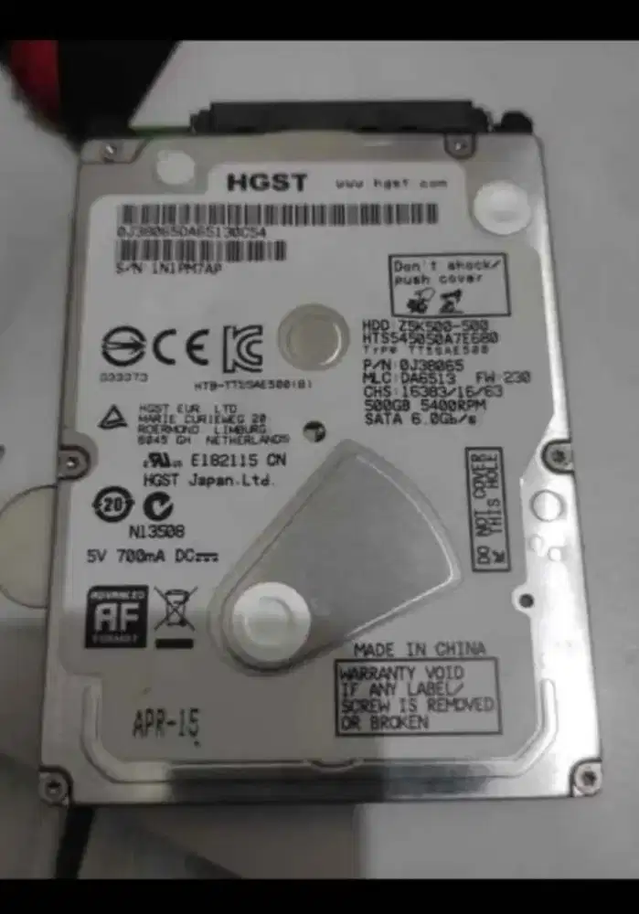 Hardisk laptop 500gb slim sehat normal