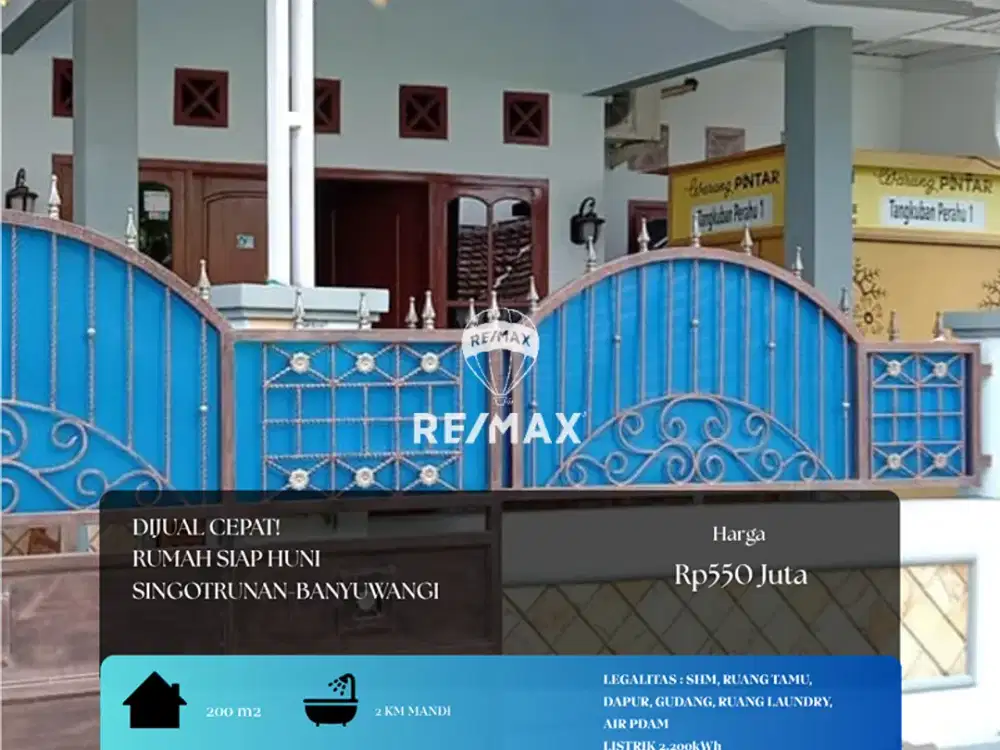 DIJUAL CEPAT! RUMAH SIAP HUNI, SINGOTRUNAN-BANYUWANGI