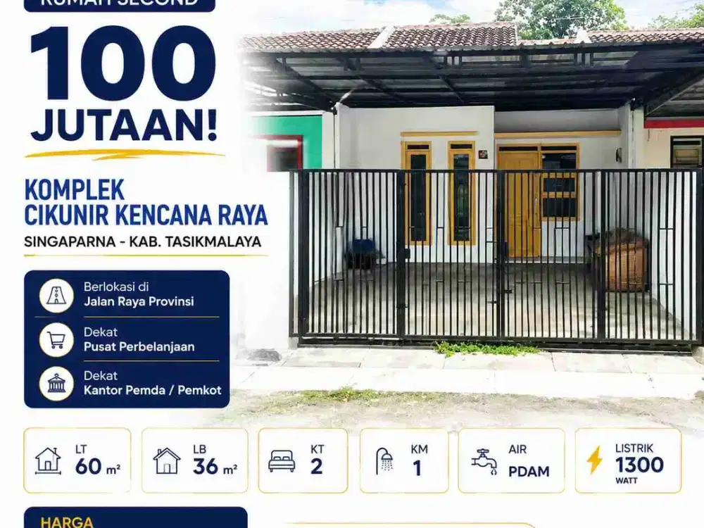 Rumah 100 Jutaan di Komplek Cikunir Kencana Raya, Tasikmalaya