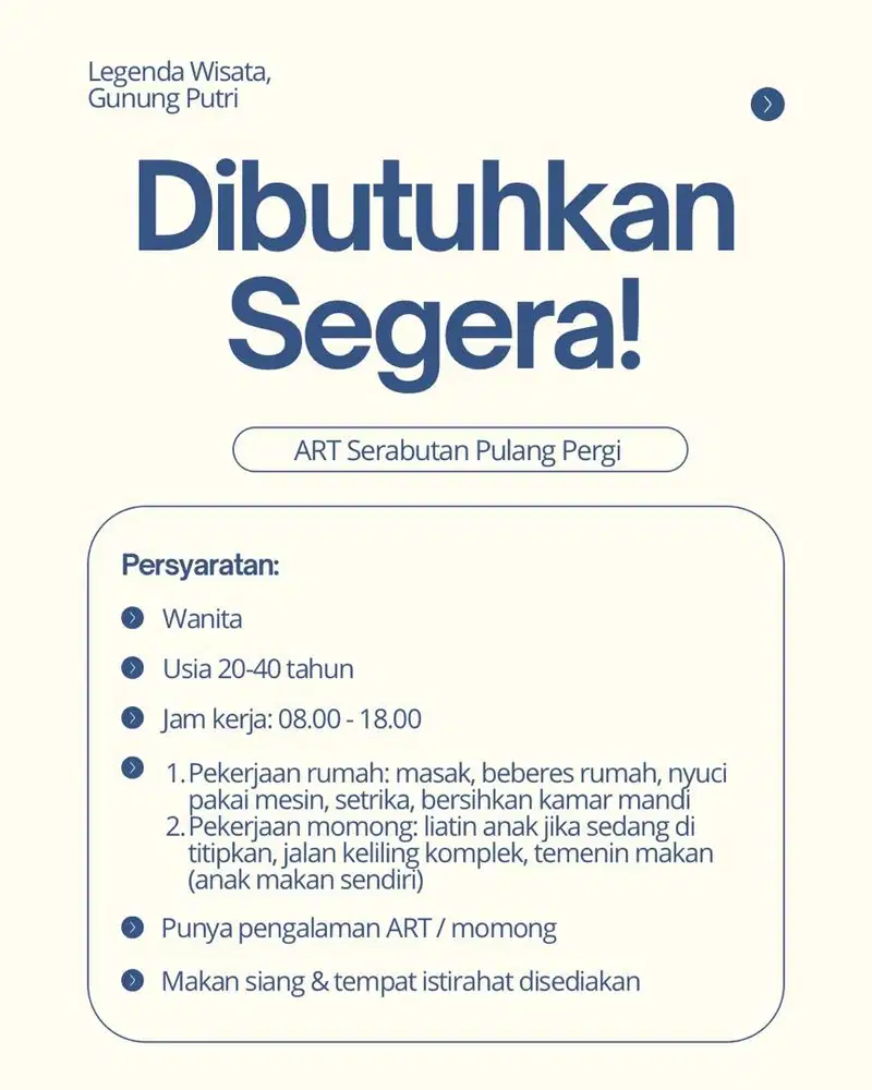 DIBUTUHKAN ART SERABUTAN