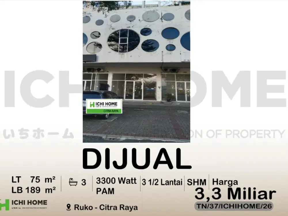 Ruko Super Strategis Sudah SHM Terbaik Lokasi di Citra Raya Tangerang