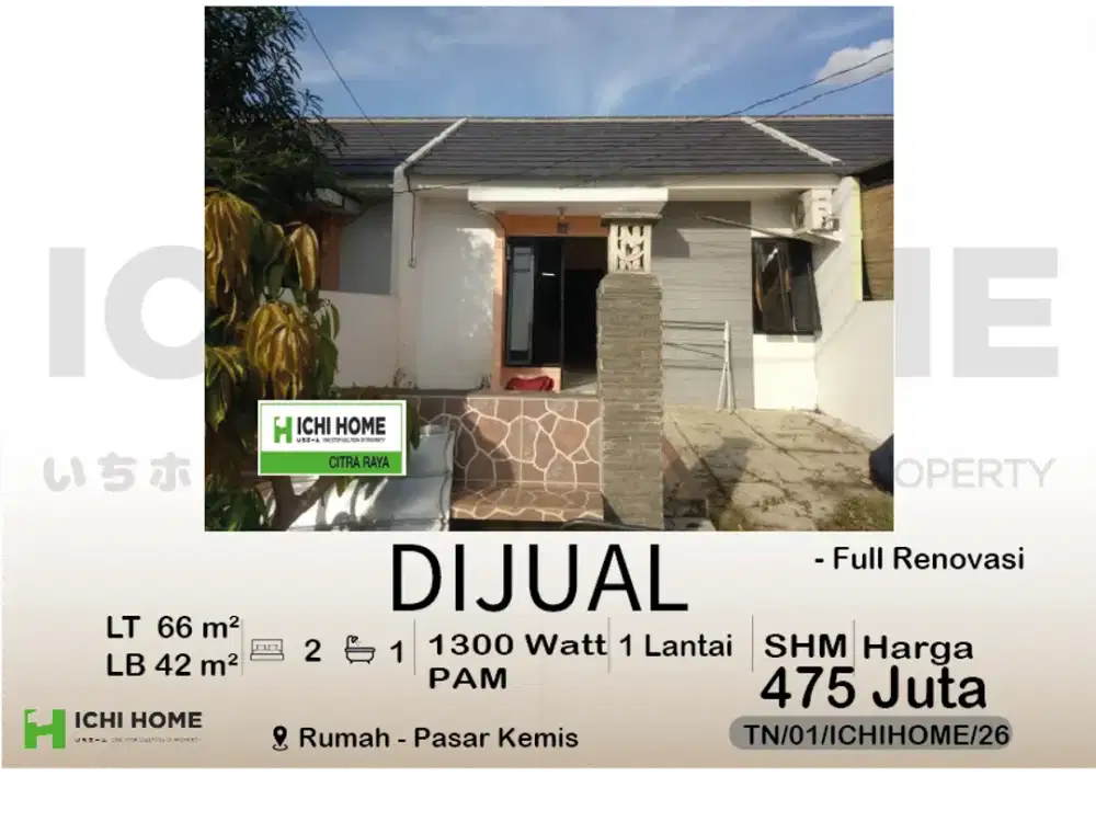 Rumah Cantik Minimalis Sudah SHM di Pasar Kemis Tangerang