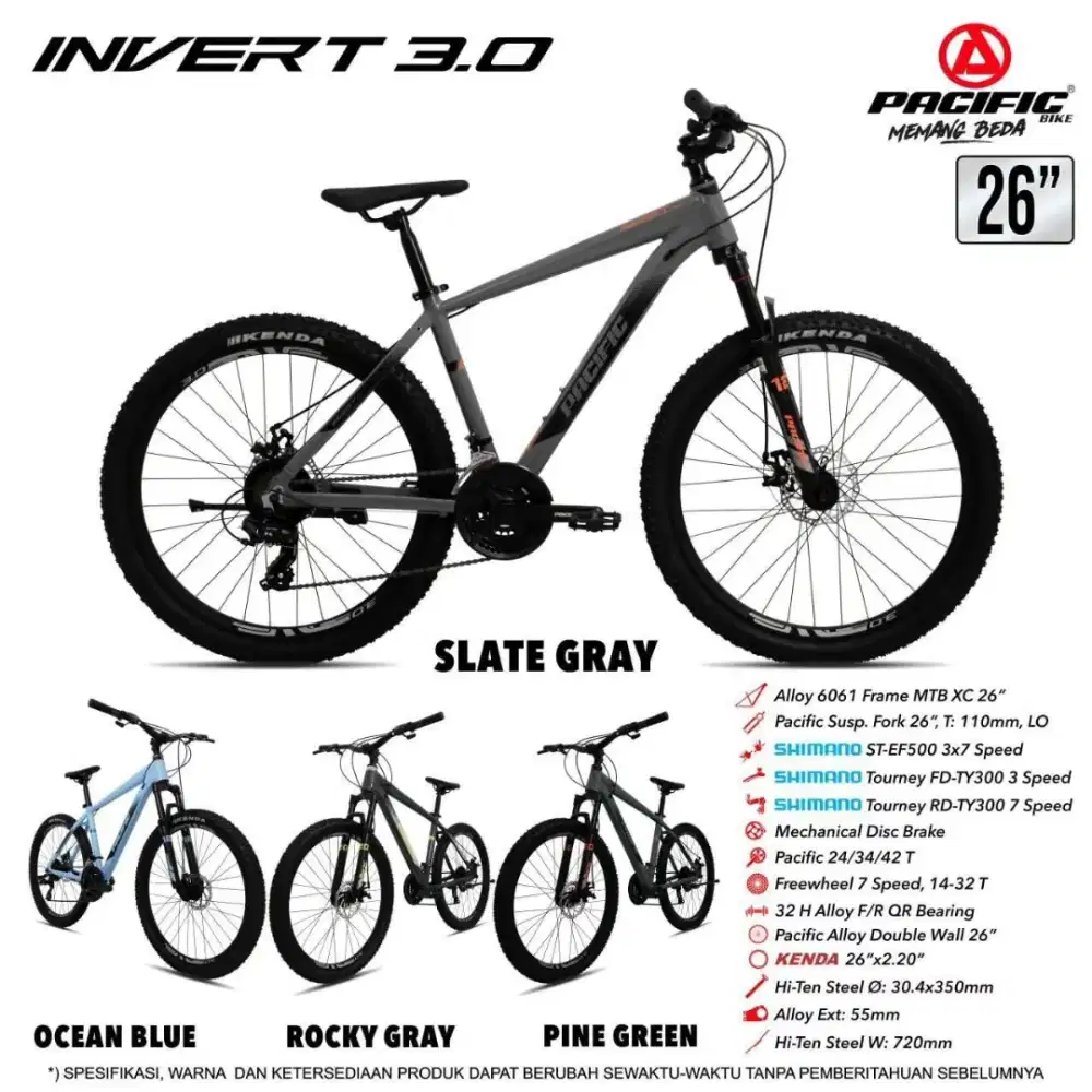 Sepeda Gunung MTB Invert 3.0 Pasific 27.5