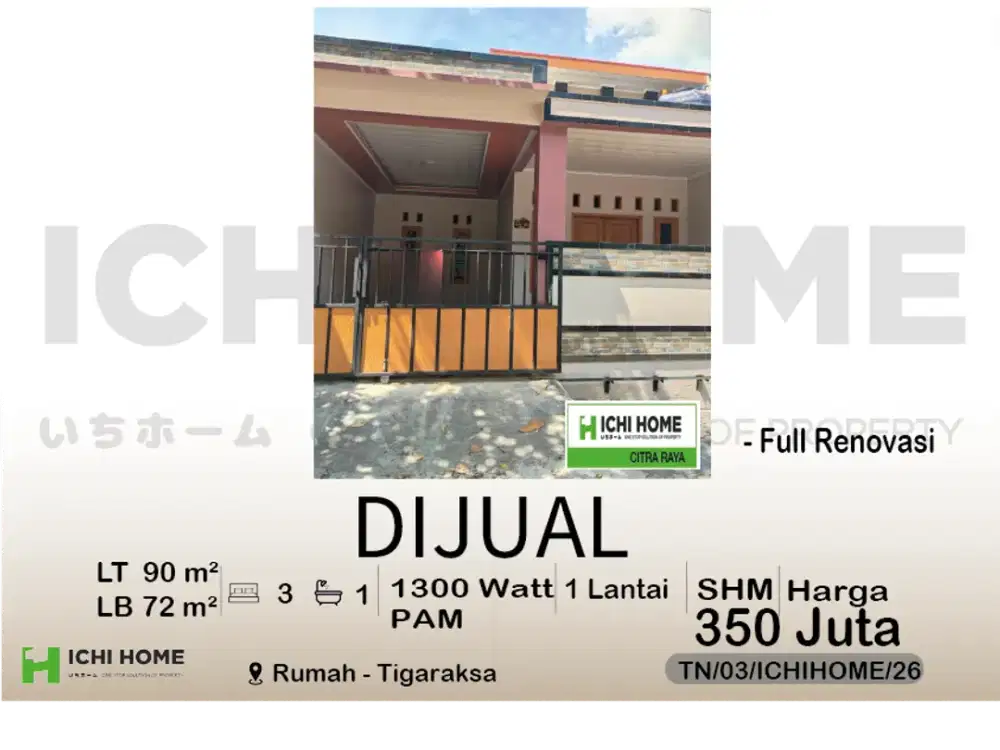Rumah Cantik Idaman Harga Super Murah Lokasi di Tigaraksa Tangerang