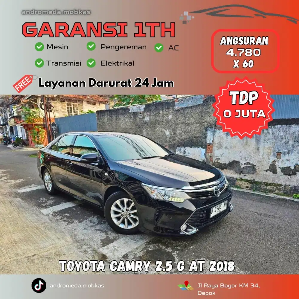 TANPA DP (0JT) TOYOTA CAMRY 2.5 G MATIC 2018 KONDISI ISTIMEWA
