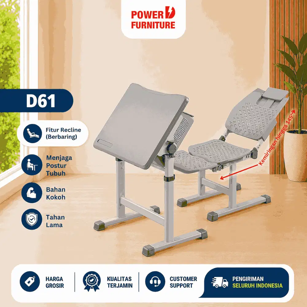 D61 - Bangku Sekolah Reclining | Kursi Sekolah Reclined