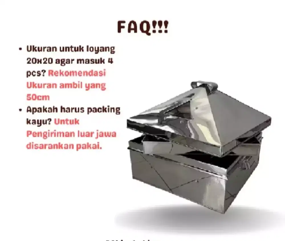 Klakat kukusan dimsum kotak stainless bisa buat jualan kukusan