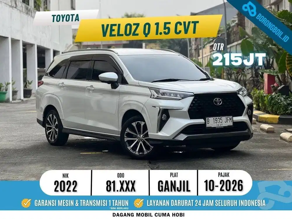 Toyota Veloz Q CVT 2022 Putih DP 5 JUTA