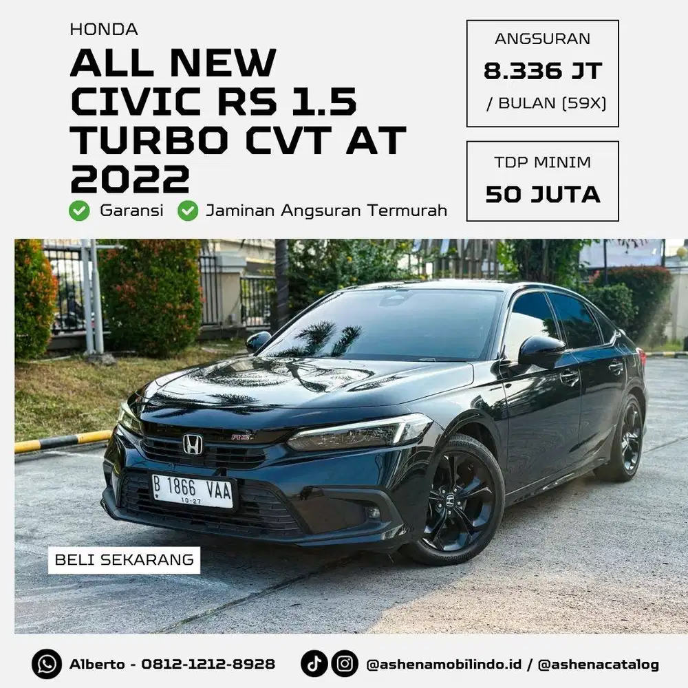 [DP 50JT] All New Civic RS Turbo 1.5 CVT AT 2022 Hitam / Black