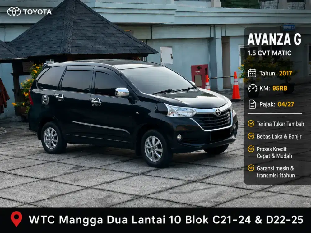 Avanza G 1.5 matic tahun 2017 hitam