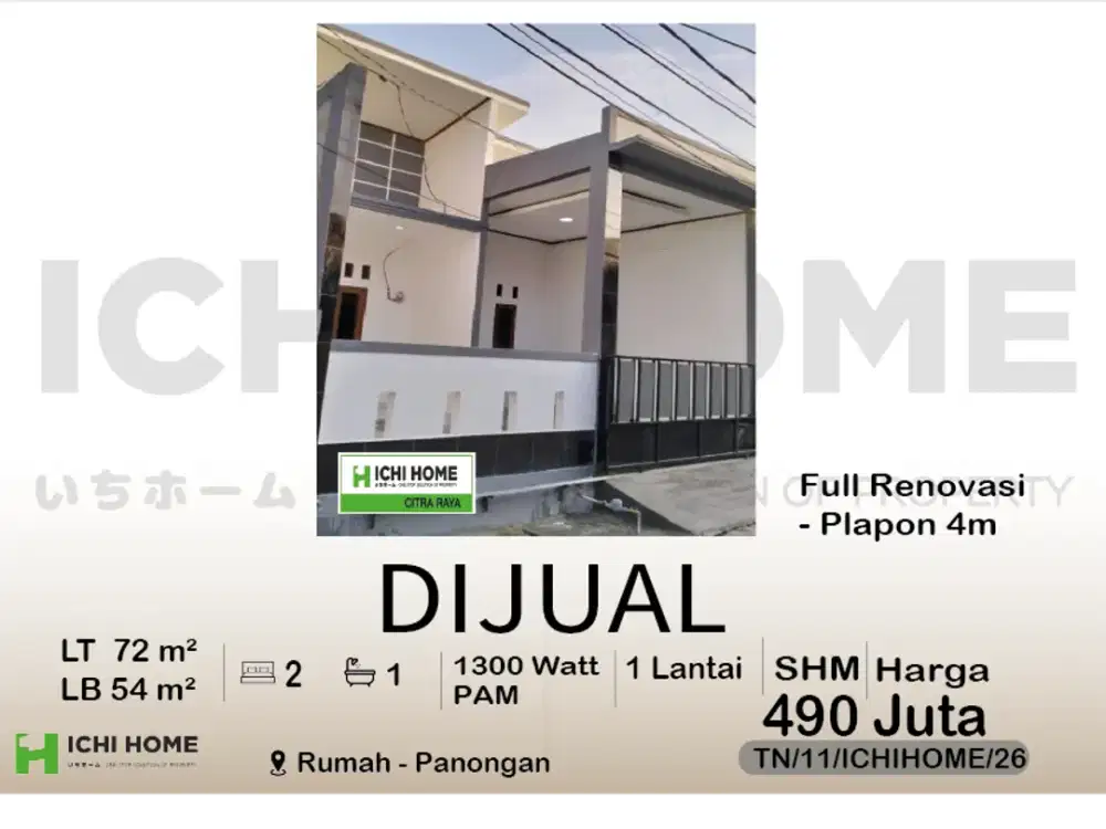 Rumah Cantik Idaman Siap Huni Full Renovasi di Panongan Tangerang