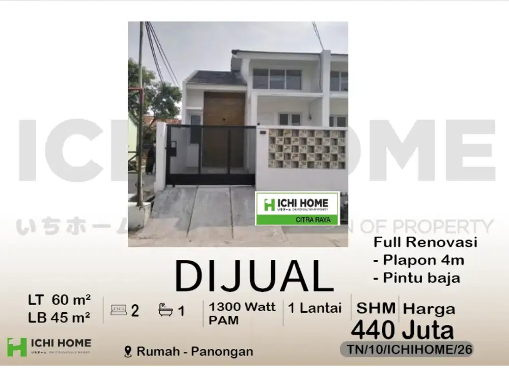Rumah Cantik Minimalis Siap Huni Sudah SHM Full Renov di Panongan Tangerang